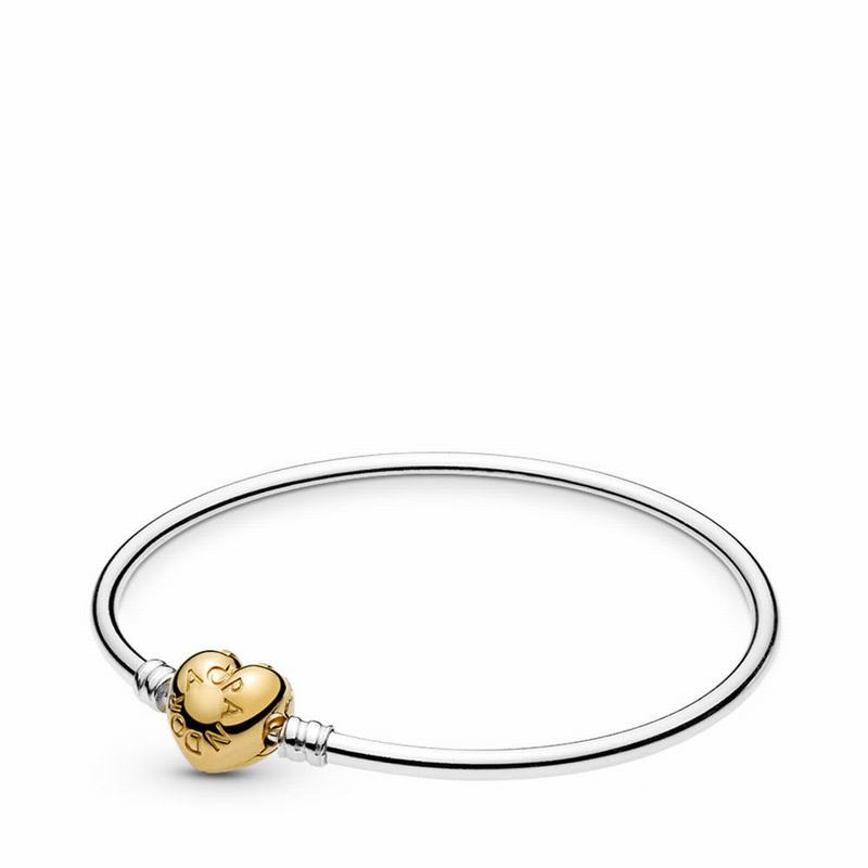 Pandora Shine™ Logo Heart Clasp Moments Bangle Bracelet Silver Egypt OR2051986